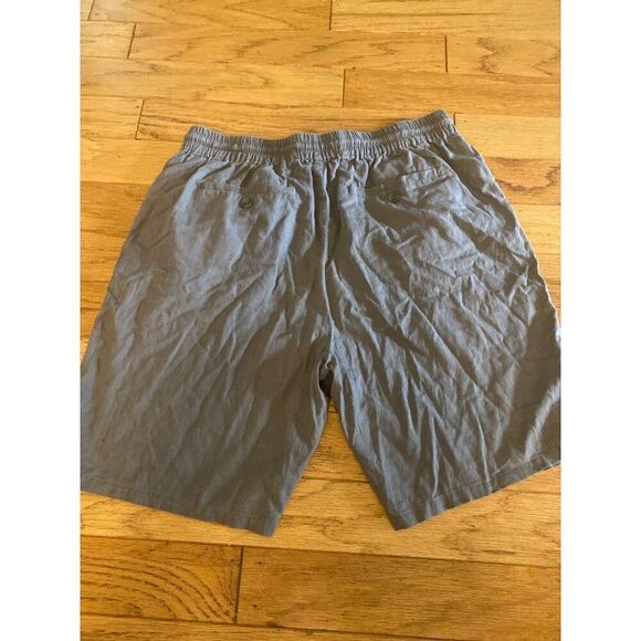 Paige Mens gray Linen-Blend elastic Drawstring waist casual Shorts size Medium - Picture 4 of 9